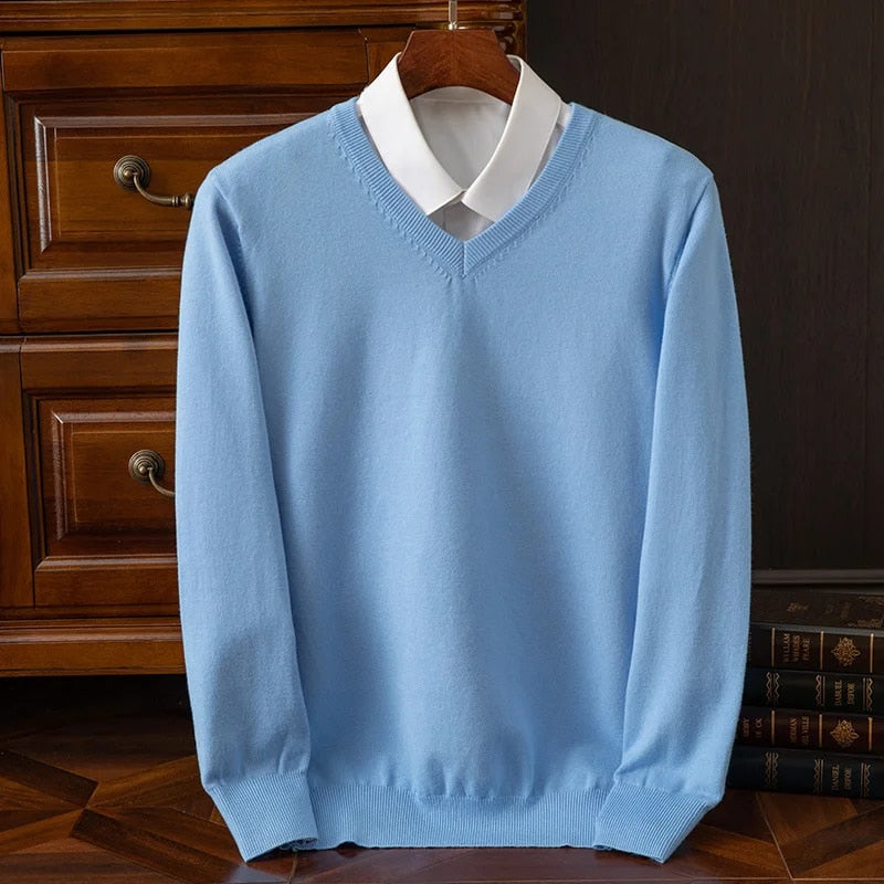 Herren Pullover mit V-Ausschnitt