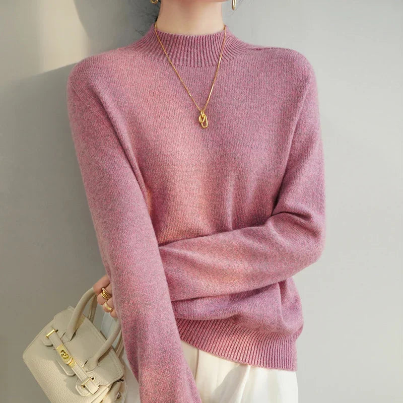 Damen Pullover mit Stehkragen in legerer Passform
