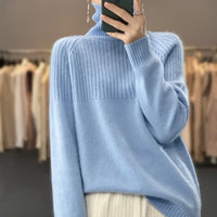 Damen Rollkragenpullover mit Rippstruktur