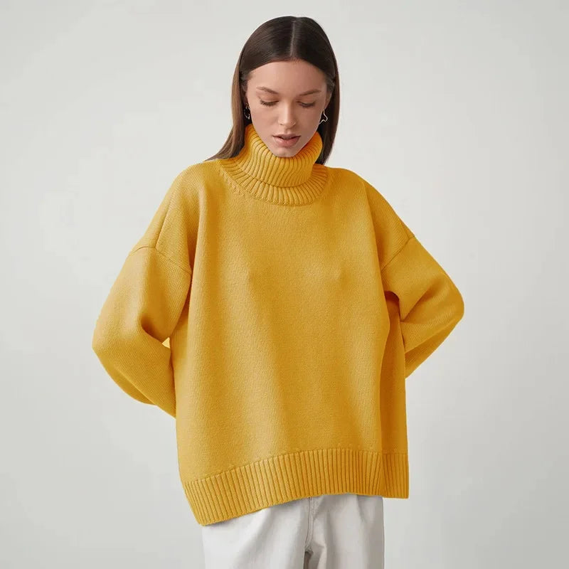 Damen Rollkragenpullover, leicht und weich