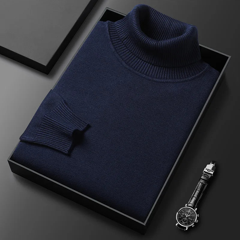 Herren Rollkragenpullover, schlicht und weich