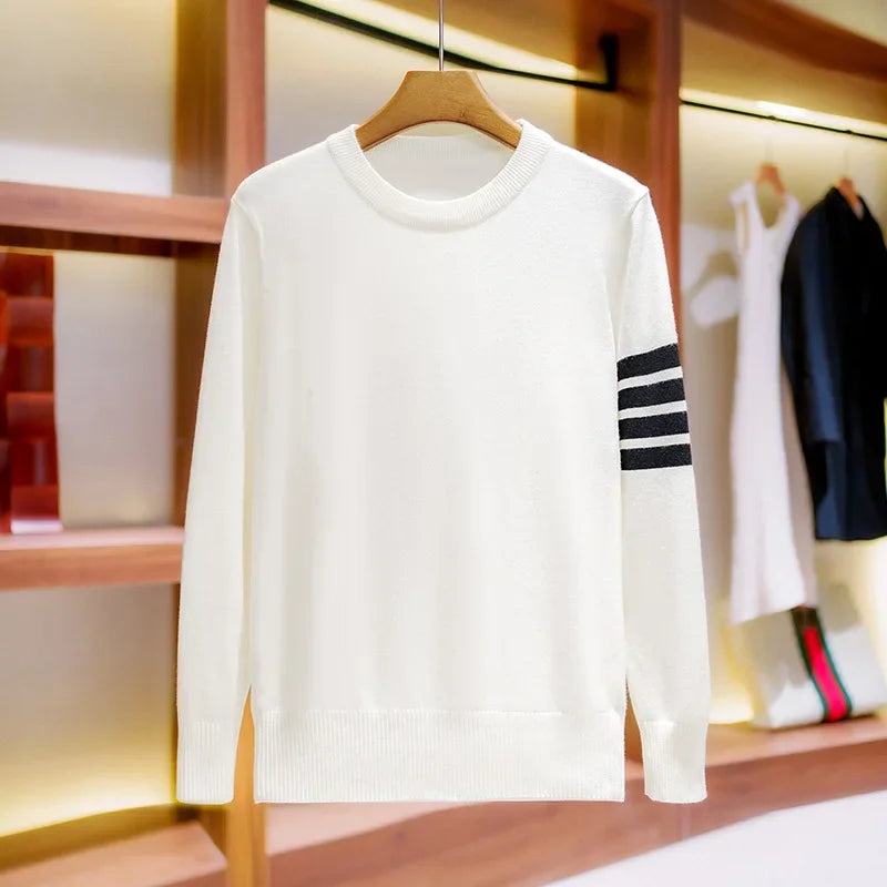 Herren Pullover mit Rundhalsausschnitt und Kontrastdetail
