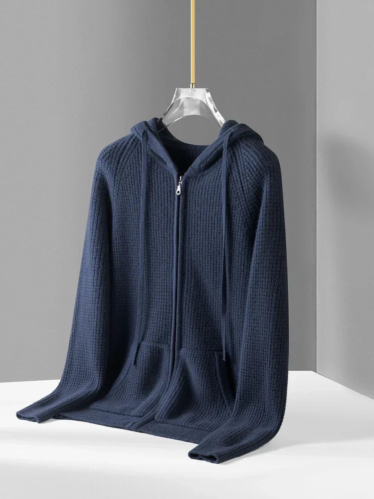 Herren Zip-Hoodie mit Rippbund