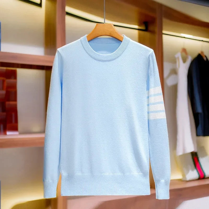 Herren Pullover mit Rundhalsausschnitt und Kontrastdetail
