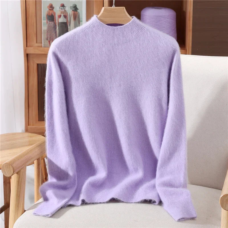 Damen Pullover mit Stehkragen in lockerer Passform