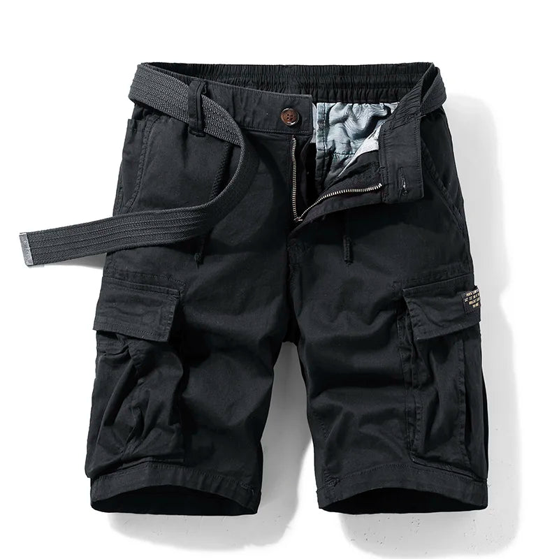 Cargo Shorts Herren Mit Gürtel Geflochtene Kordel Freizeit Sommer