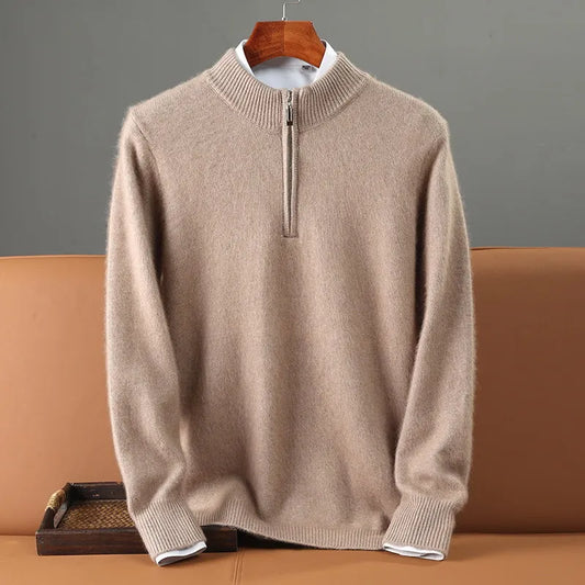 Herren Pullover mit kurzem Reißverschluss und cleanem Design