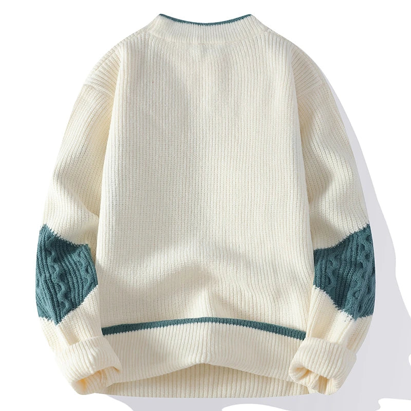 Herren Pullover mit Colour-Block-Design und Rippstruktur