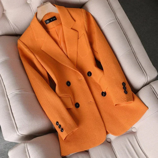 Damen Slim Fit Karo-Blazer Business Elegant