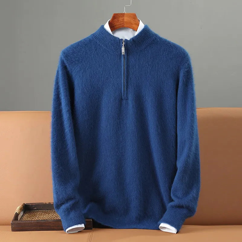 Herren Pullover mit kurzem Reißverschluss und cleanem Design