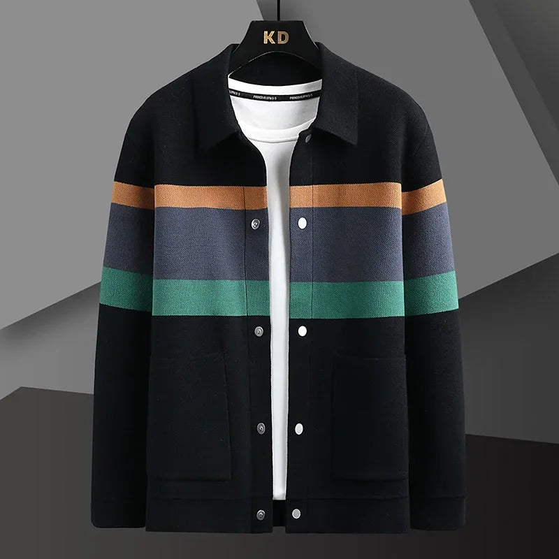 Herren Strickjacke im Jacken-Stil mit Knopfleiste