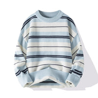 Herren Pullover mit Rundhalsausschnitt und Streifendesign