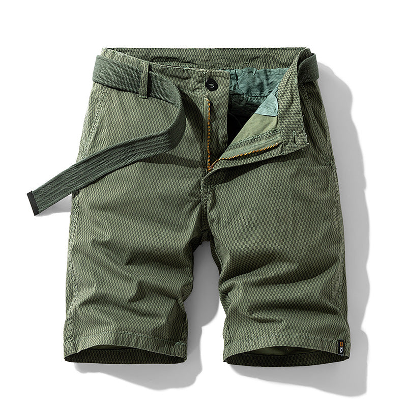 Gürtelshorts Herren Regular Fit Sommer Freizeit Karo