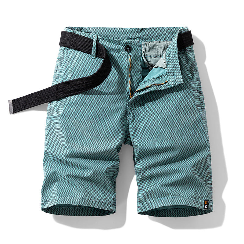Gürtelshorts Herren Regular Fit Sommer Freizeit Karo