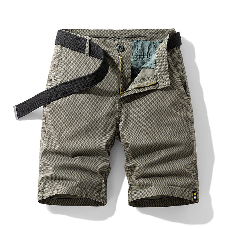 Gürtelshorts Herren Regular Fit Sommer Freizeit Karo