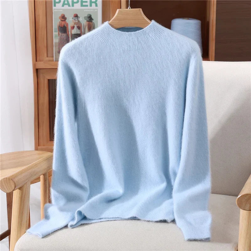 Damen Pullover mit Stehkragen in lockerer Passform
