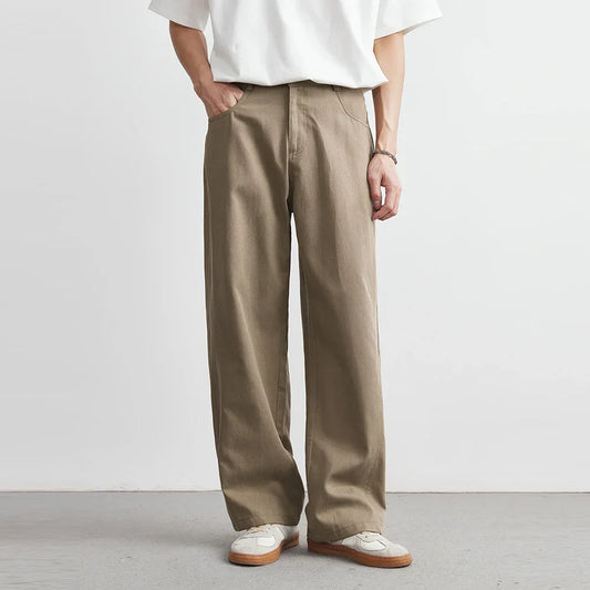 Nagano Hose aus Baumwoll-Twill mit weitem Bein