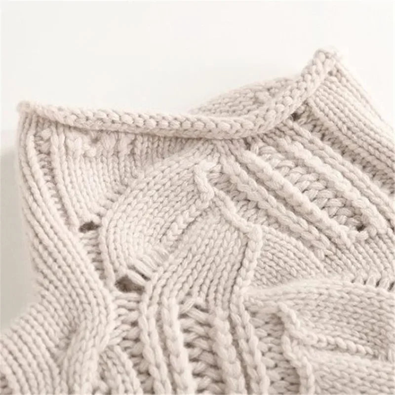 Damen Rollkragenpullover mit Zopfmuster