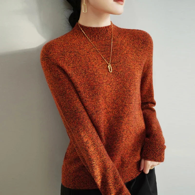 Damen Pullover mit Stehkragen in legerer Passform