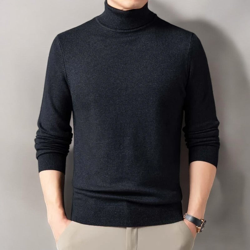 Herren Rollkragenpullover, schlicht und weich