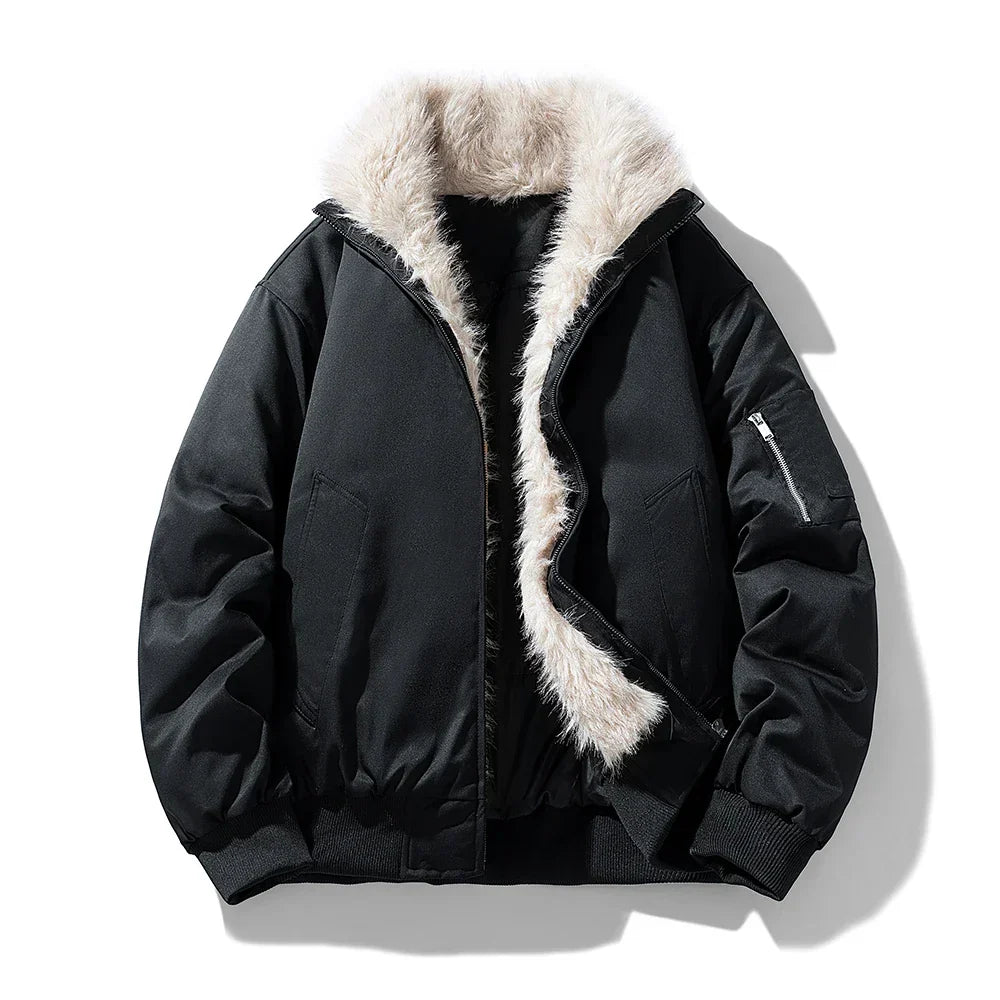 Herren Jacke mit warmer Fütterung und Zip-Taschen
