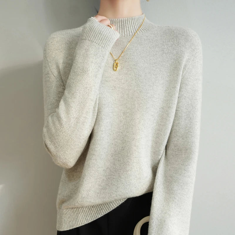 Damen Pullover mit Stehkragen in legerer Passform