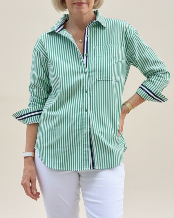 Damen Bluse im Relaxed Fit mit Streifen | Vielseitiges Modell für Alltag und Freizeit für Damen