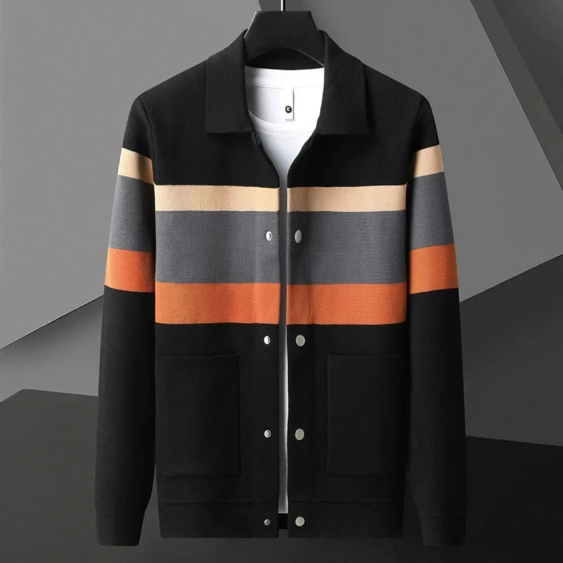 Herren Strickjacke im Jacken-Stil mit Knopfleiste