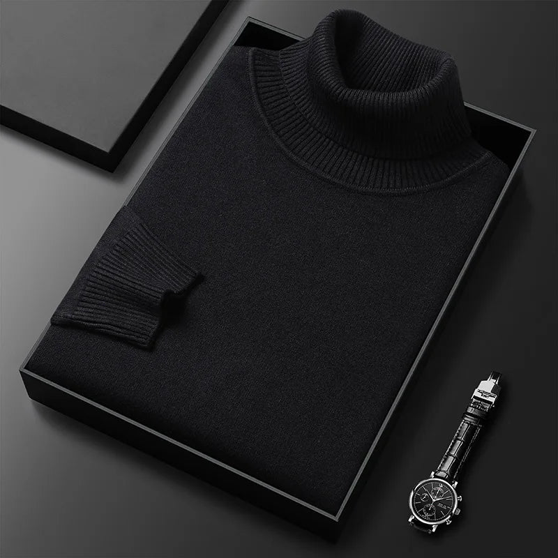 Herren Rollkragenpullover, schlicht und weich
