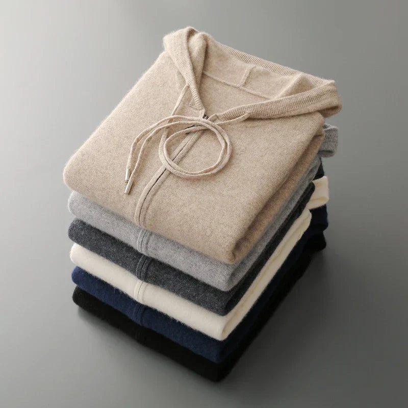 Herren Zip-Hoodie mit strukturierter Kapuze