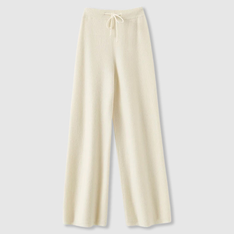 Damen Strickhose mit weitem Bein in lockerer Passform