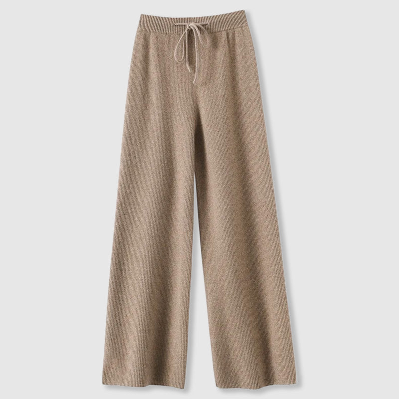 Damen Strickhose mit weitem Bein in lockerer Passform