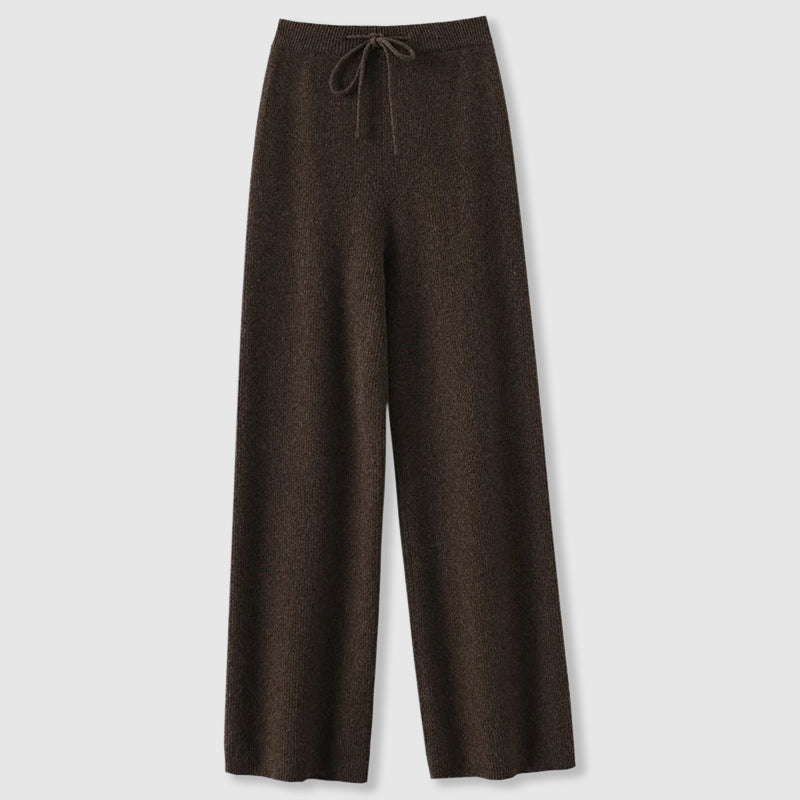 Damen Strickhose mit weitem Bein in lockerer Passform