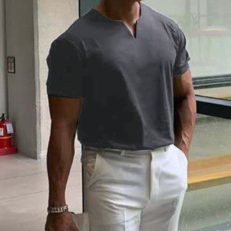 Herren T-Shirt Slim Fit mit V-Ausschnitt Sportliche Mode für die Aktuelle Saison
