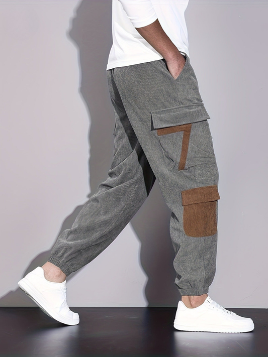 Santiago Cord-Cargohose mit gesticktem Detail