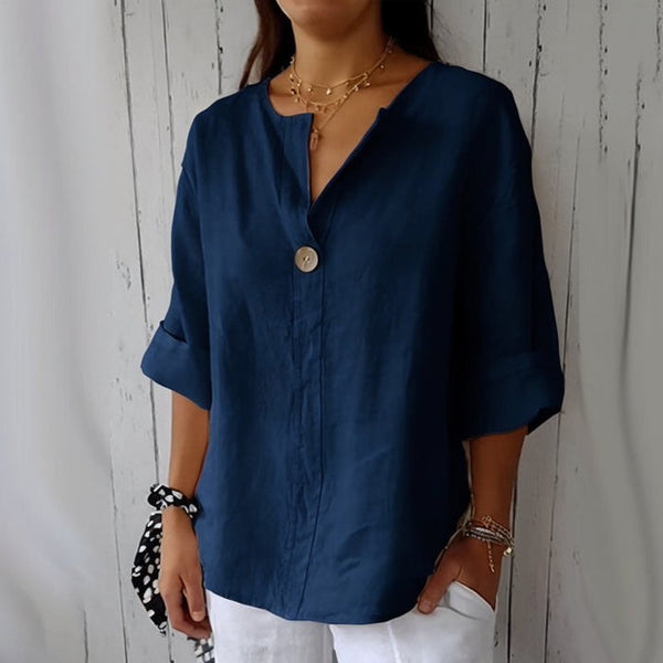 Damen Bluse im Relaxed Fit mit V-Ausschnitt