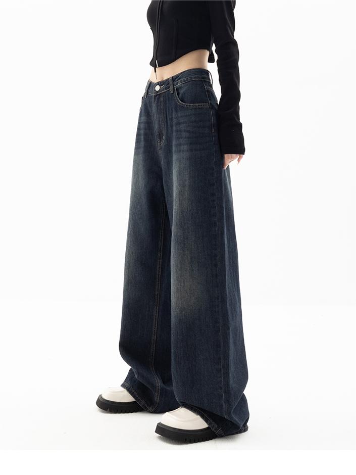 Damen Baggy Jeans Wide Leg Lässig Casual Frühling Sommer