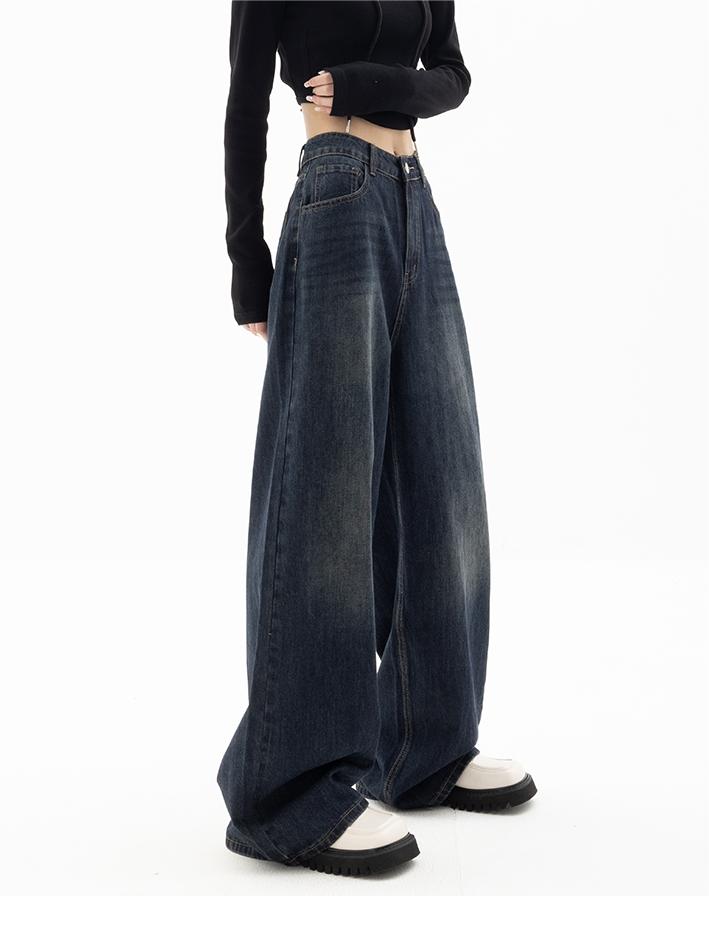 Damen Baggy Jeans Wide Leg Lässig Casual Frühling Sommer