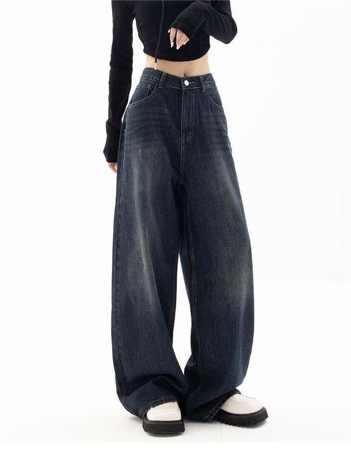 Damen Baggy Jeans Wide Leg Lässig Casual Frühling Sommer