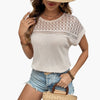 Damen T-Shirt Regular Fit Freizeit mit Rundhalsausschnitt und Cut-Outs