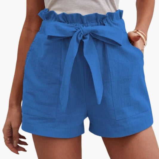 Damen Shorts mit Bindegürtel und breitem Bund Freizeit
