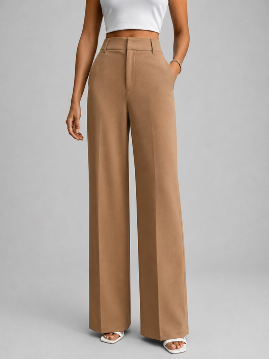 Damen Hose mit hoher Taille und weitem Bein