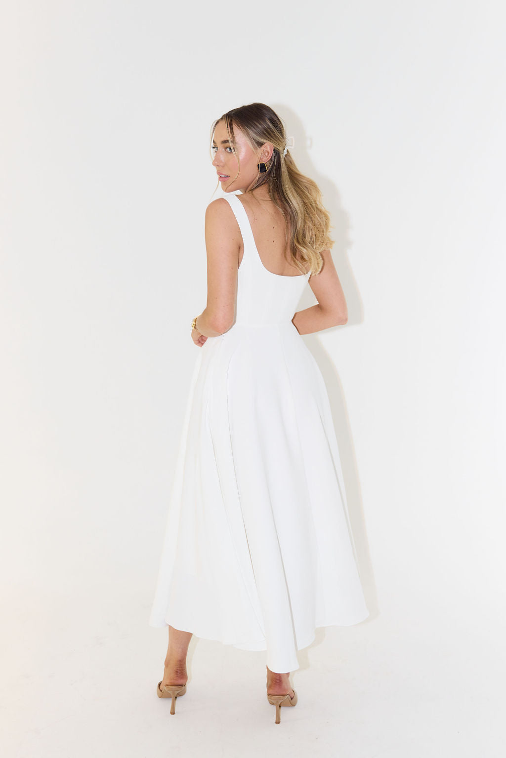 Damen Midi Kleid Slim Fit Freizeit Elegant