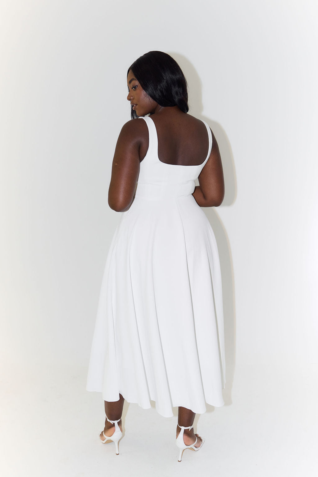 Damen Midi Kleid Slim Fit Freizeit Elegant