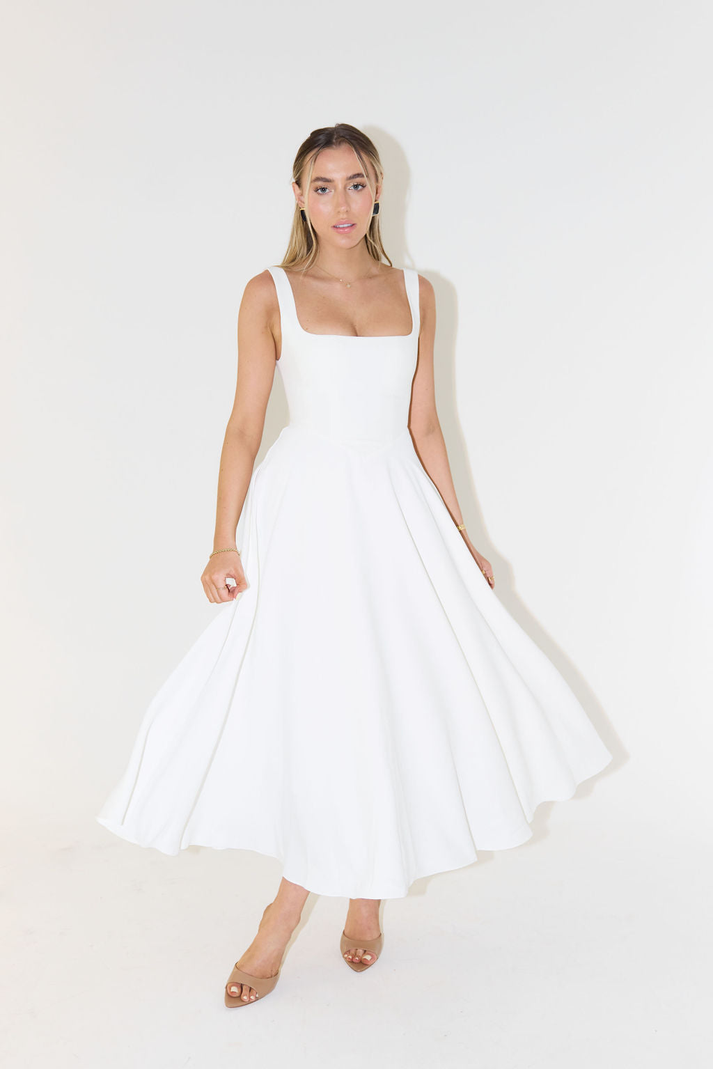 Damen Midi Kleid Slim Fit Freizeit Elegant
