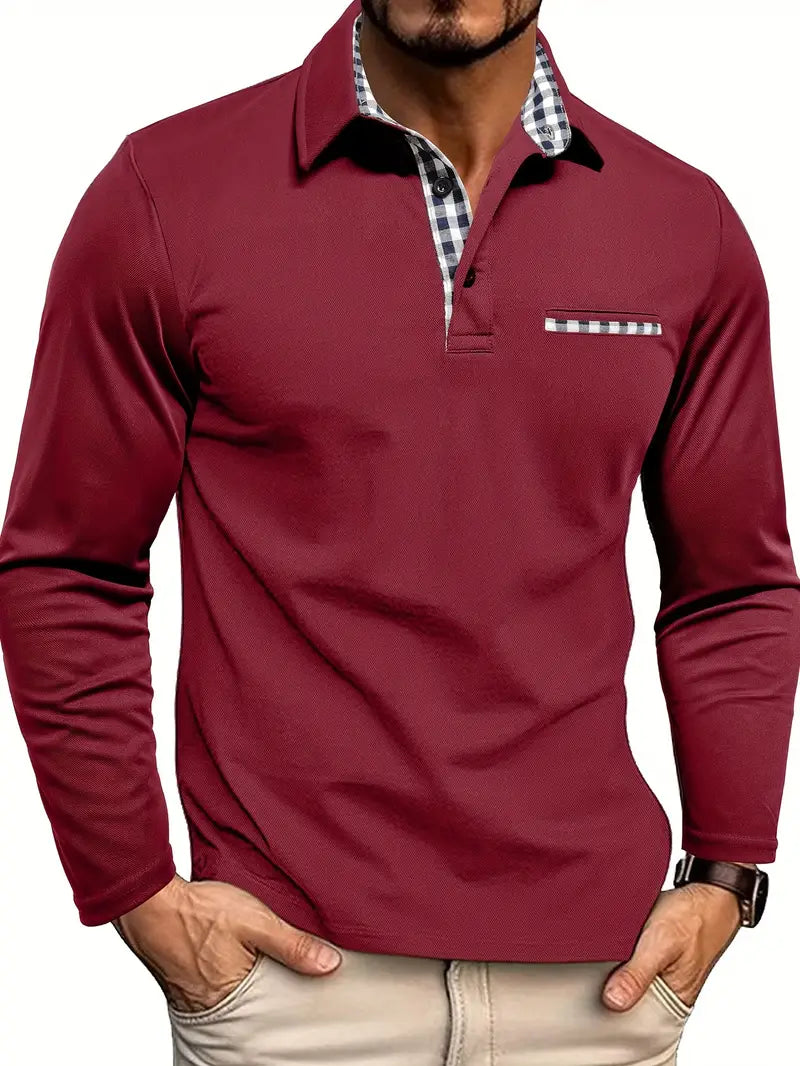 Poloshirt Herren Winter Langarm