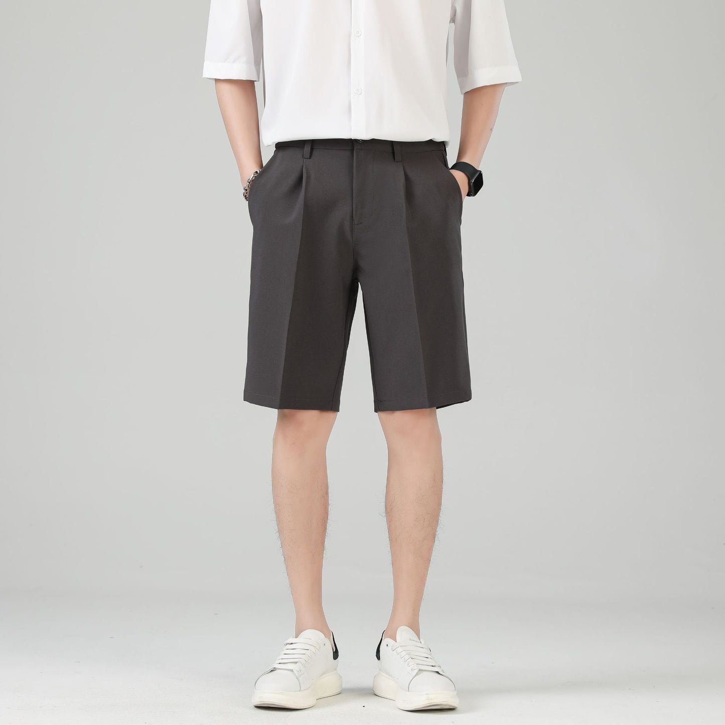 Chino Shorts Herren Gerade Smart Casual Frühling & Sommer