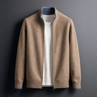 Herren Strickjacke mit Reißverschluss und Rippbund