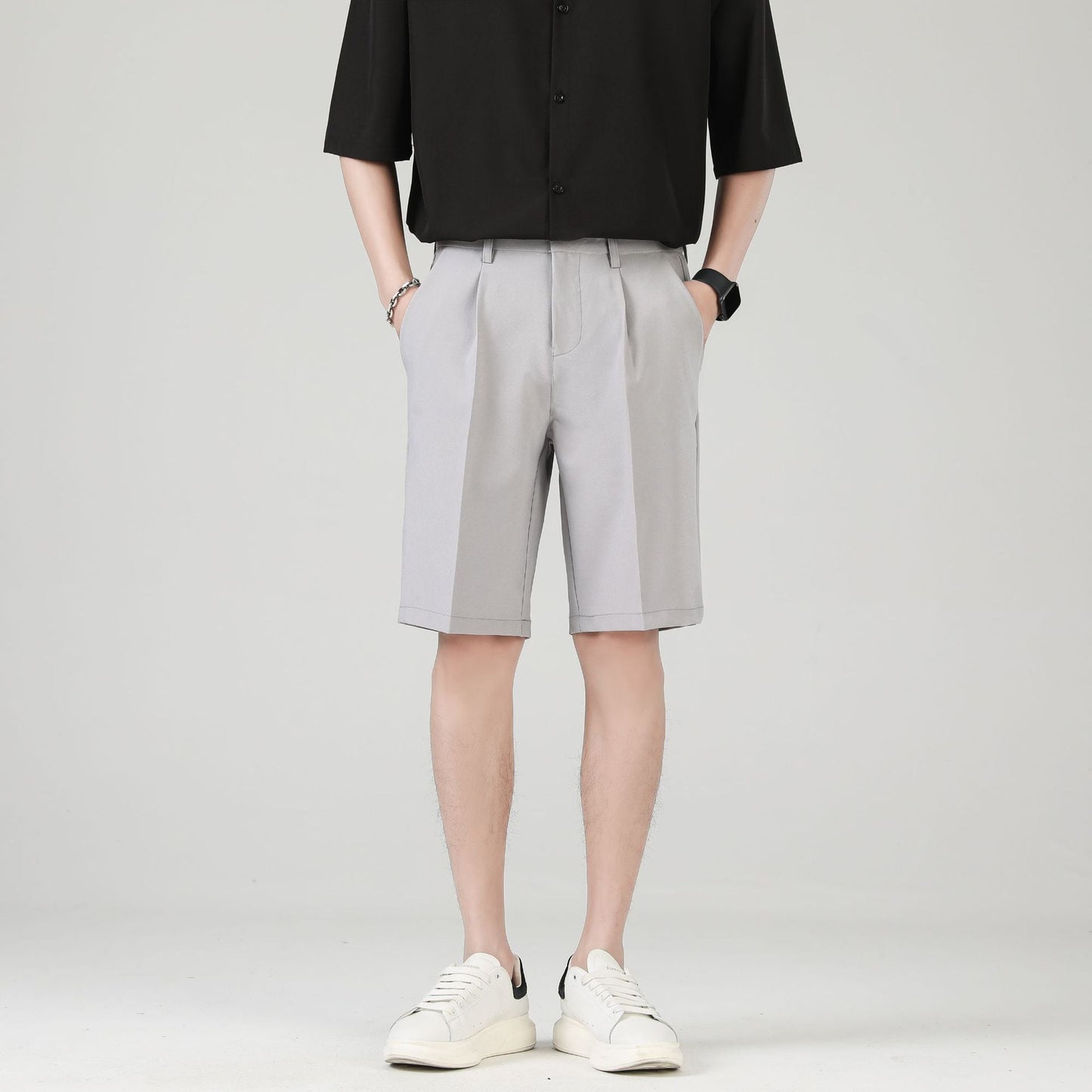 Chino Shorts Herren Gerade Smart Casual Frühling & Sommer