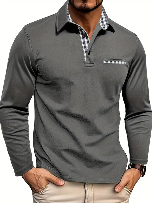 Poloshirt Herren Winter Langarm